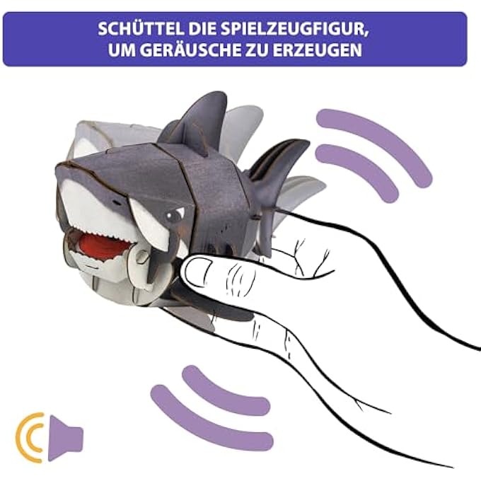 BUILD 'N' SOUND 3D PUZZLE SHARK | INTERACTIVE DIY PUZZLE WITH SOUND EFFECTS | FUN & EDUCATIONAL TOY FOR KIDS | STEM LEARNING ACTIVITY - Image 3